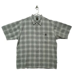 Lowrider Mens Plaid Short Sleeve Button Up Shirt XX Large Grey Casual Streetwear